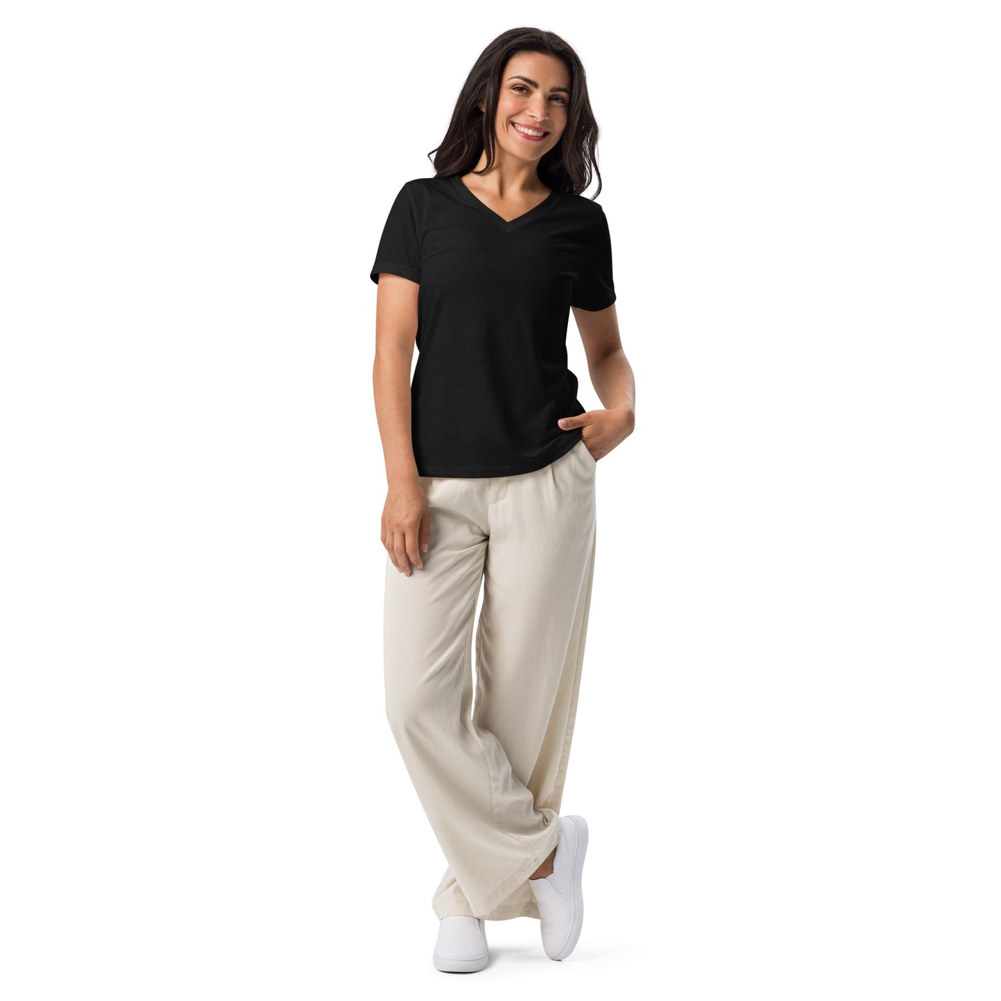 Women’s Plain relaxed v-neck t-shirt