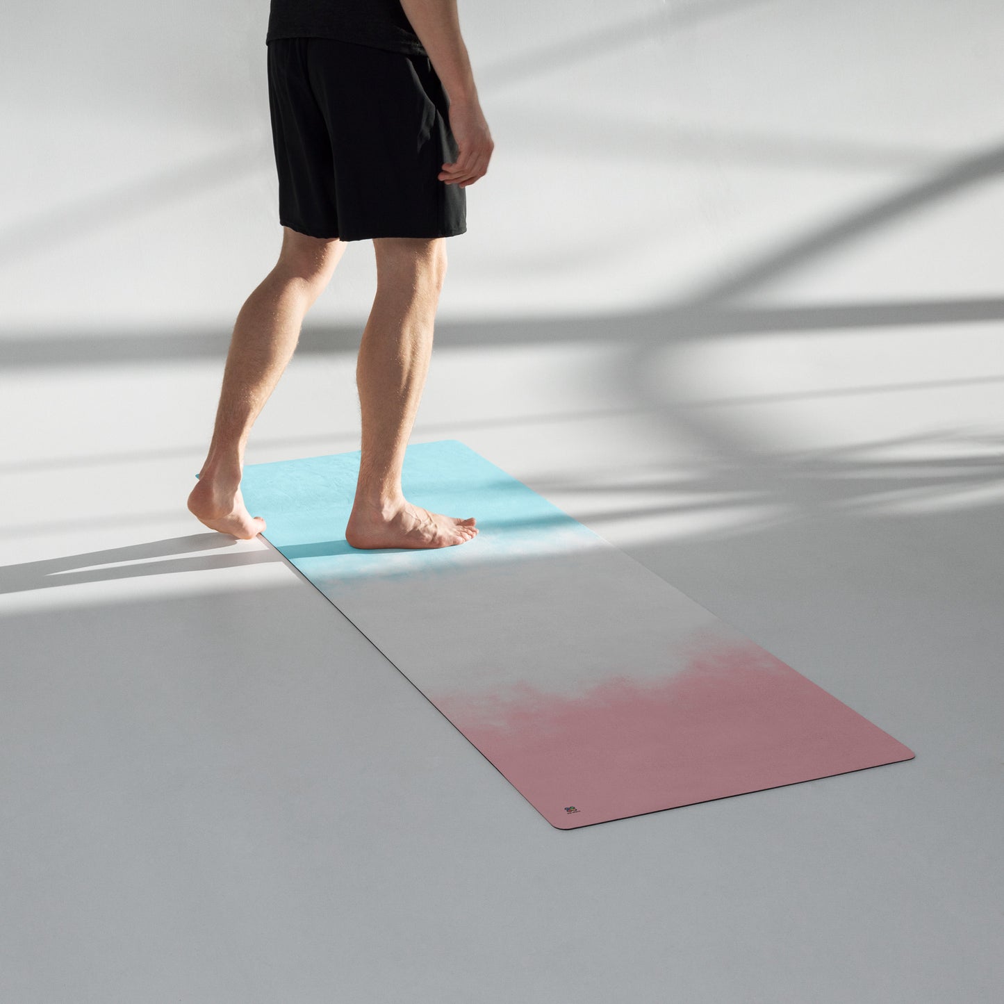 Pink and blue gradient Yoga mat