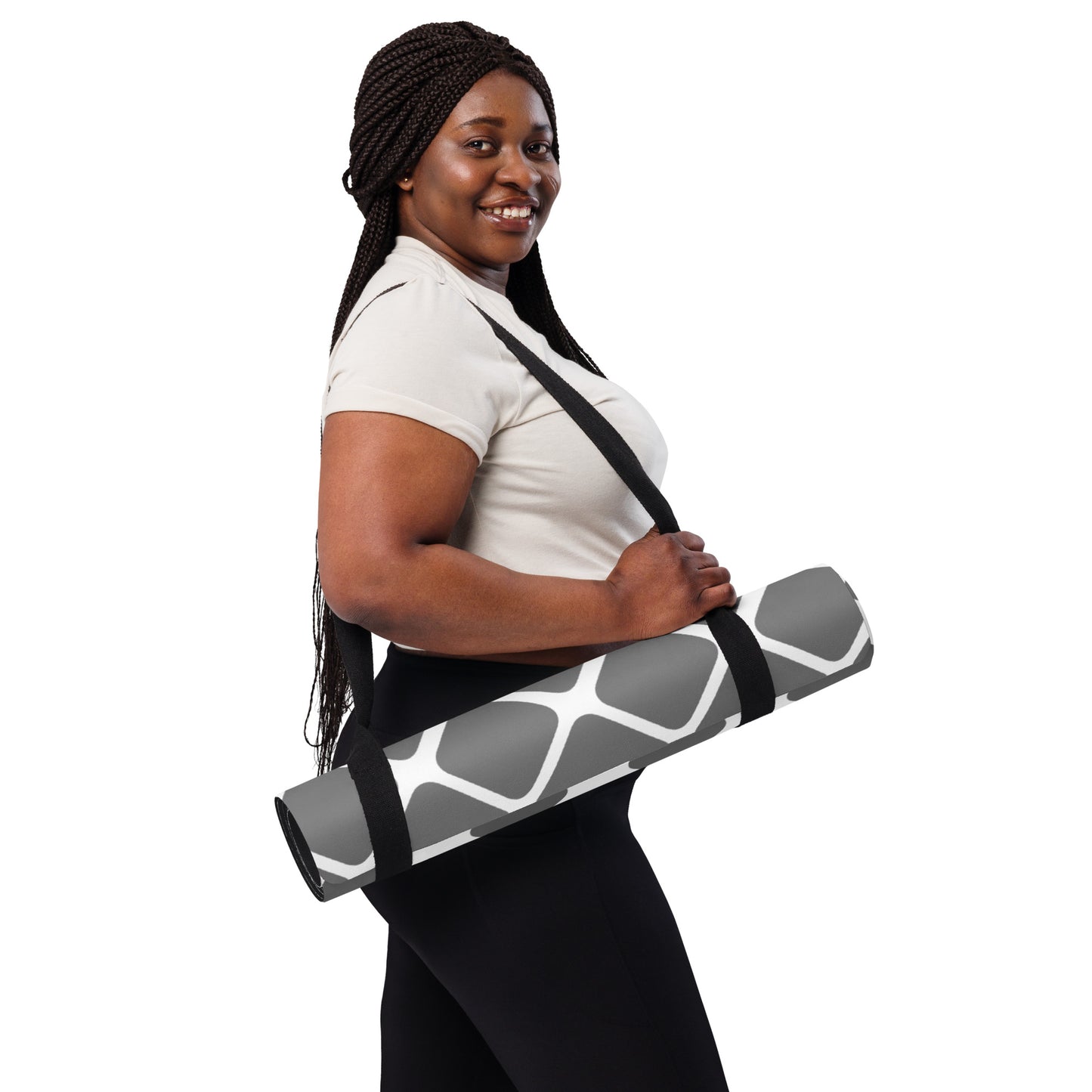 Grey-White Diamond Gradient Yoga mat