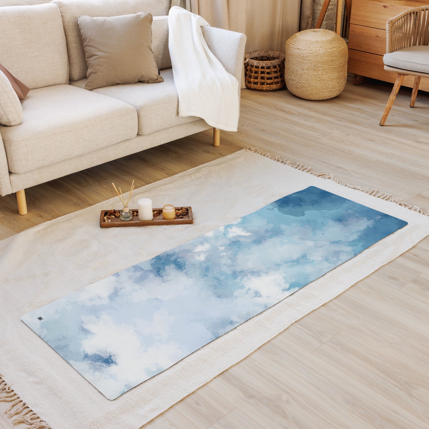 Tie-Die-Blue Yoga mat