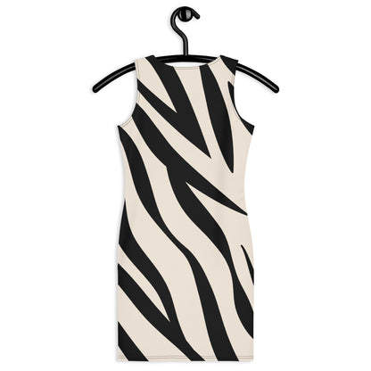 Tan & Black Zebra Stripes Bodycon dress$29.00