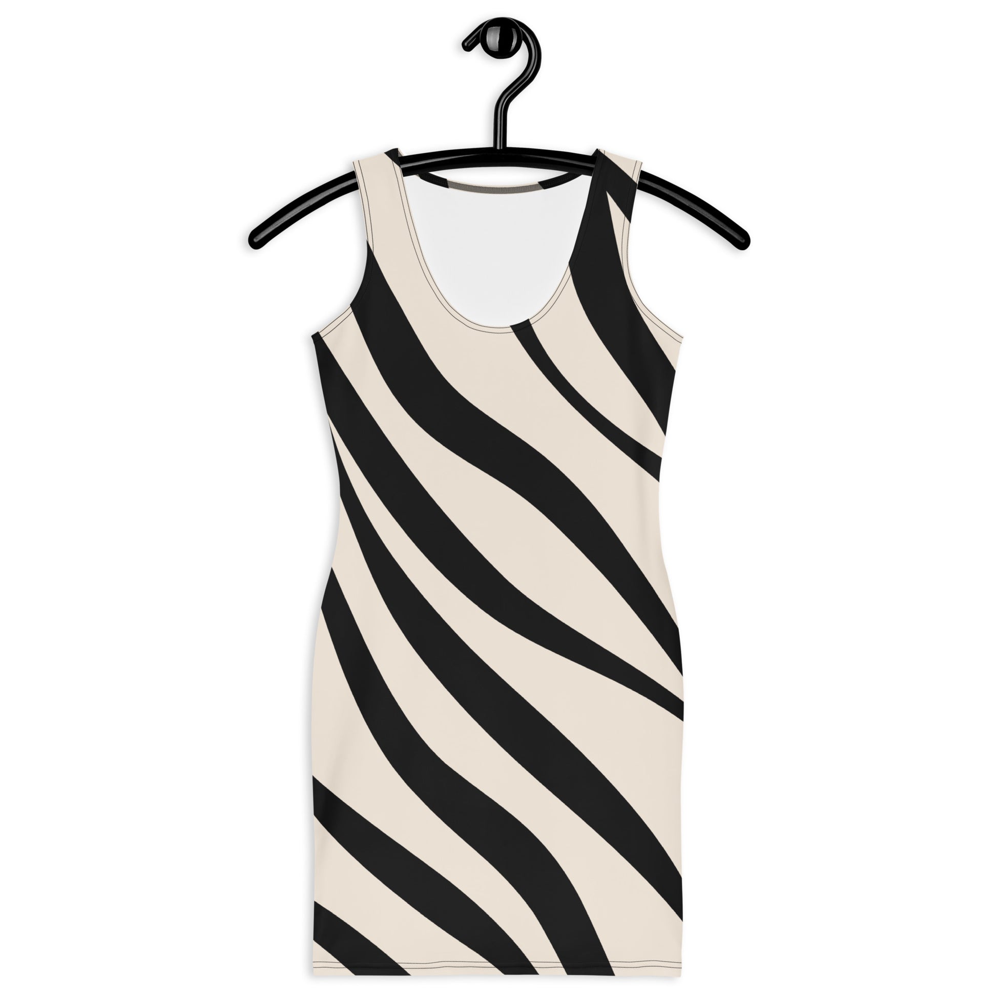 Tan & Black Zebra Stripes Bodycon dress$29.00