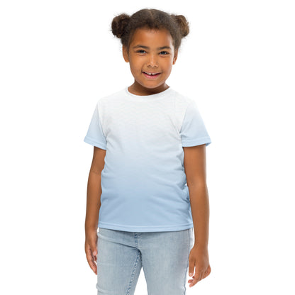Blue-Gradient Waves Kids crew neck t-shirt