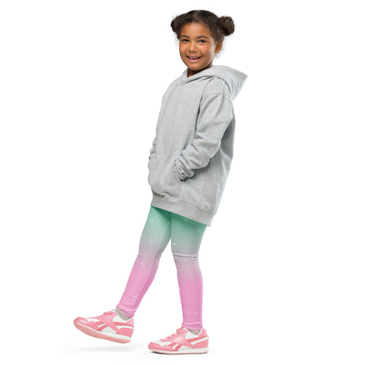 Green/Pink Gradient Kid's Leggings