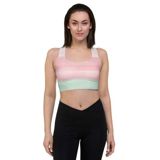 Watercolored Longline sports bra