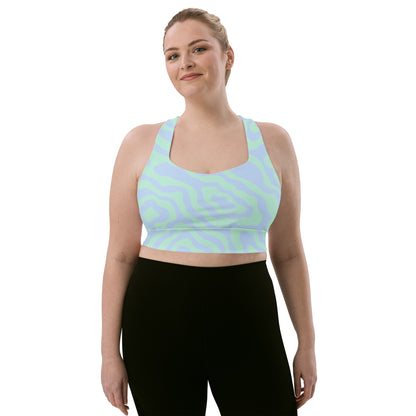 Blue-Green Sways Longline sports bra