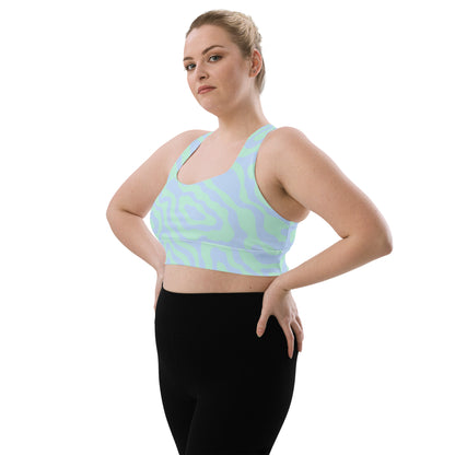 Blue-Green Sways Longline sports bra