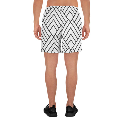 Black/White Triangle Men's Recycled Athletic Shorts