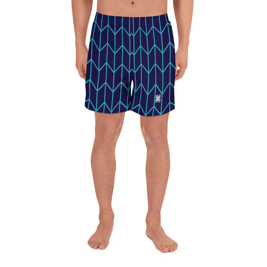 Blue Geometry Men's Athletic Shorts