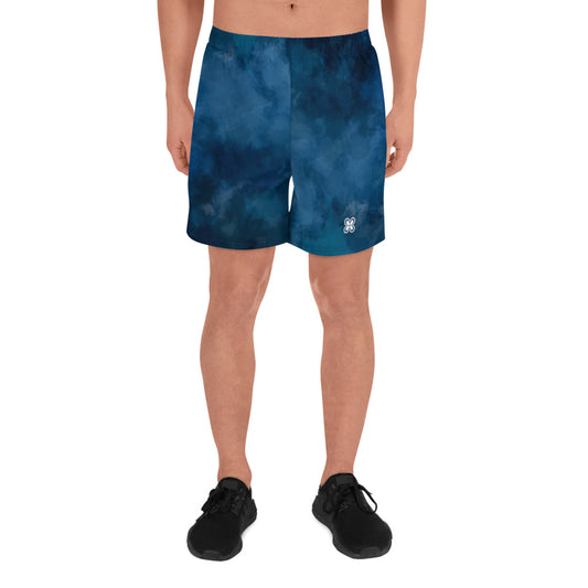 Tie-Dark-Blue Men's Recycled Athletic Shorts