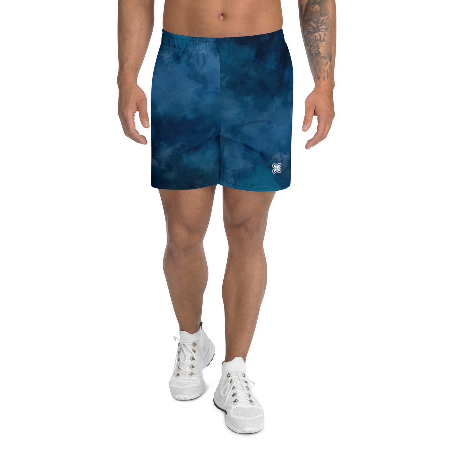 Tie-Dark-Blue Men's Recycled Athletic Shorts