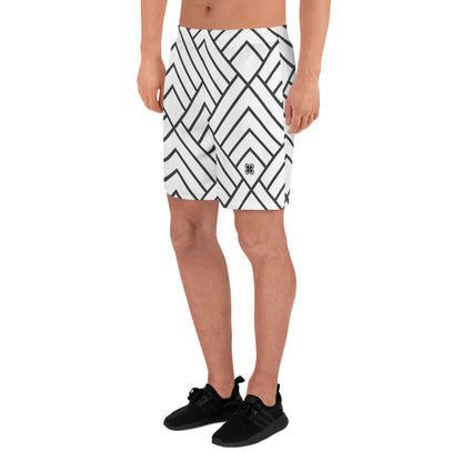 Black/White Triangle Men's Recycled Athletic Shorts