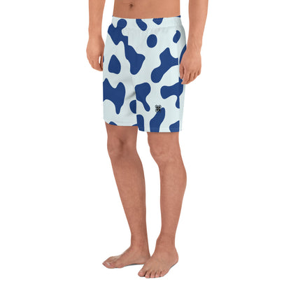 Abstract Blues Men's Athletic Shorts