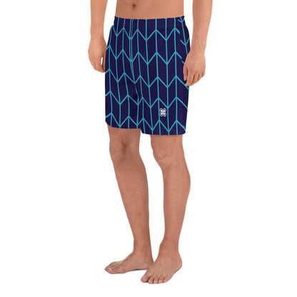 Blue Geometry Men's Athletic Shorts
