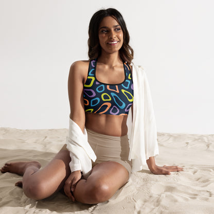 Bright abstract Padded Sports Bra