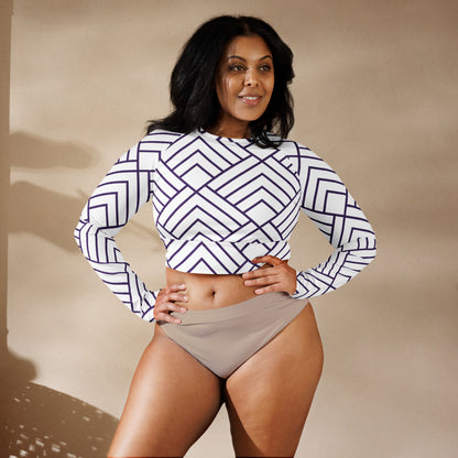 Purp long-sleeve crop top