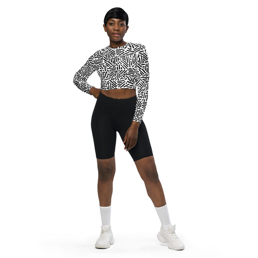 Zebra Recycled long-sleeve crop top