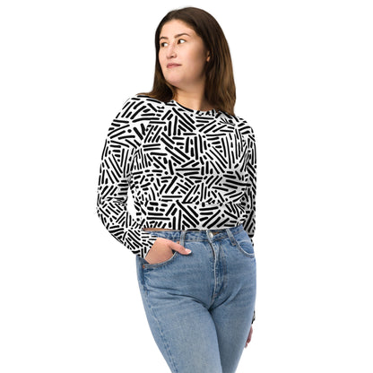 Zebra Recycled long-sleeve crop top