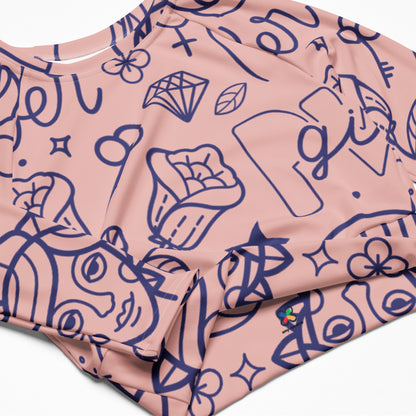 Recycled long-sleeve crop top