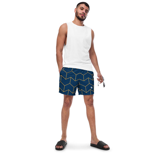 Geometric Dark Blue Men's swim trunks