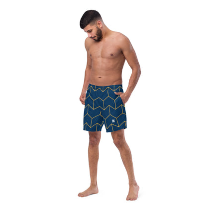 Geometric Dark Blue Men's swim trunks