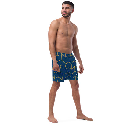 Geometric Dark Blue Men's swim trunks