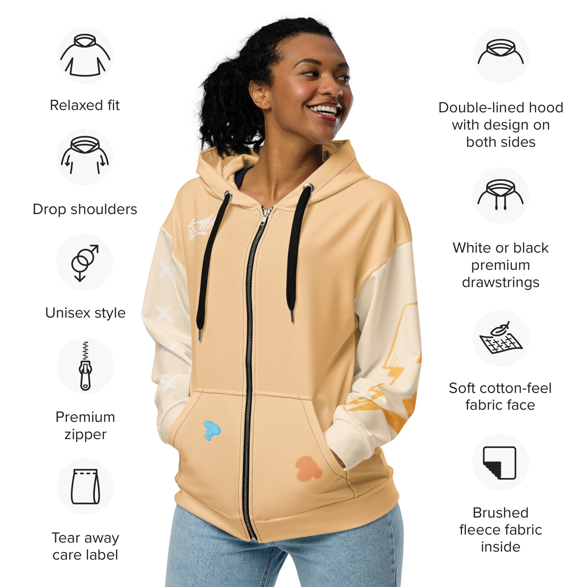 Streetwear Unisex zip hoodie$58.00