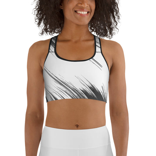 Abstract Black-&-WhiteSports bra