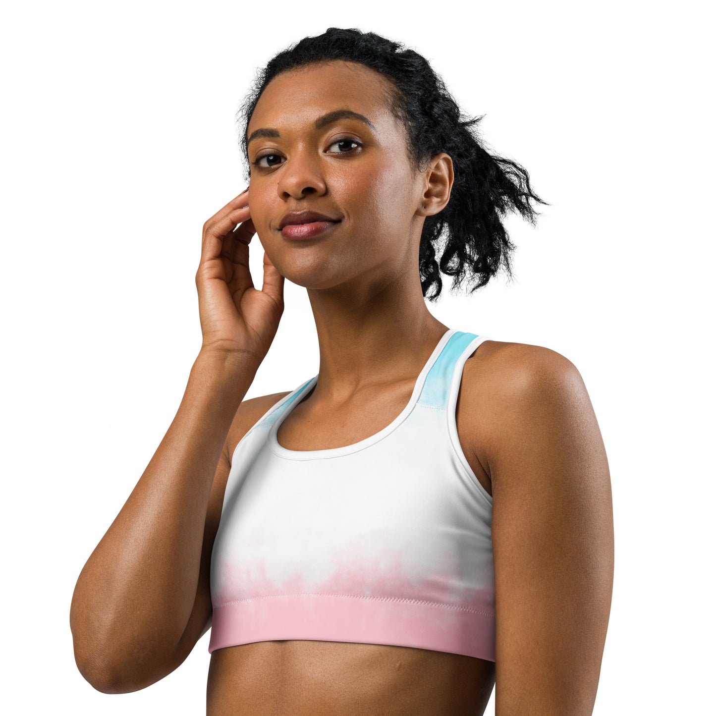 Pink and blue gradient Sports bra