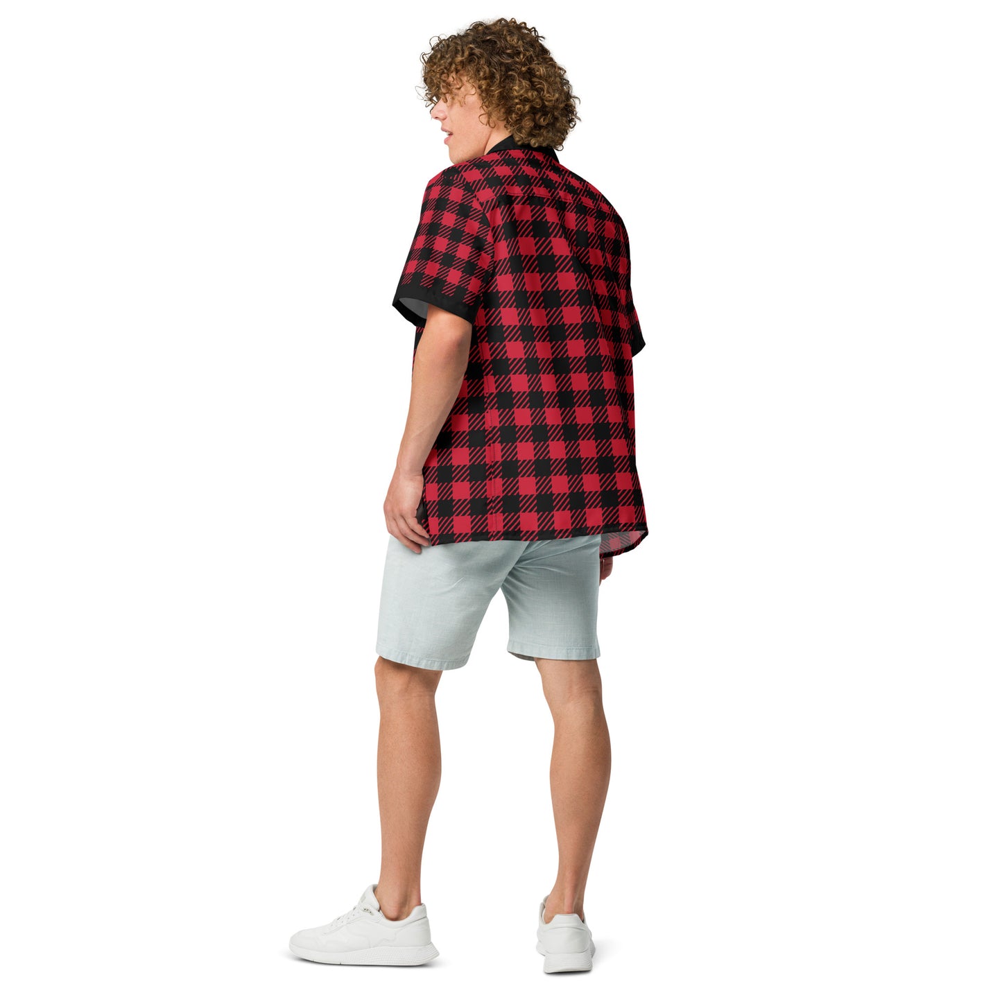 Red Plaid Unisex button shirt$38.95