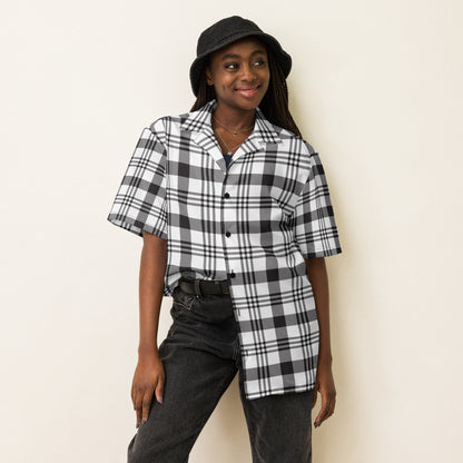 Grey Plaid Unisex button shirt$39.45