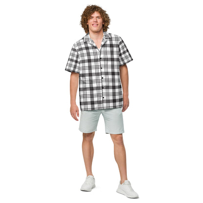 Grey Plaid Unisex button shirt$39.45