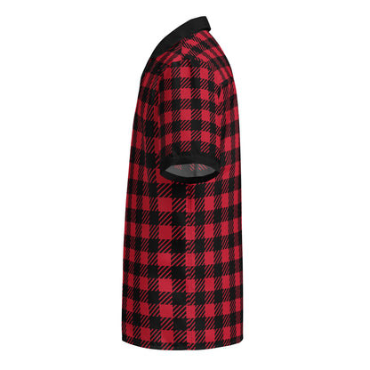 Red Plaid Unisex button shirt$38.95