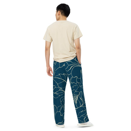 Tropical Midnight All-over print unisex wide-leg pants