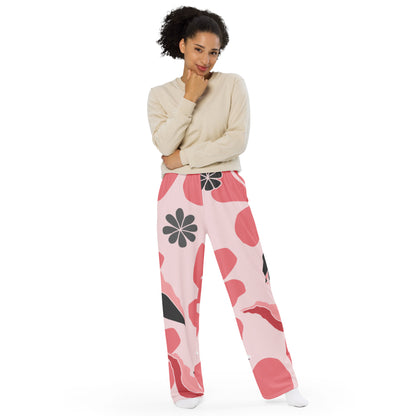 Tro-pink All-over print unisex wide-leg pants
