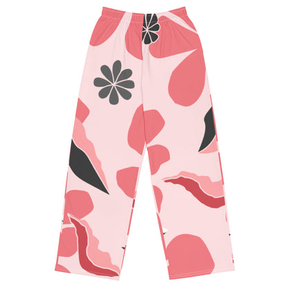 Tro-pink All-over print unisex wide-leg pants