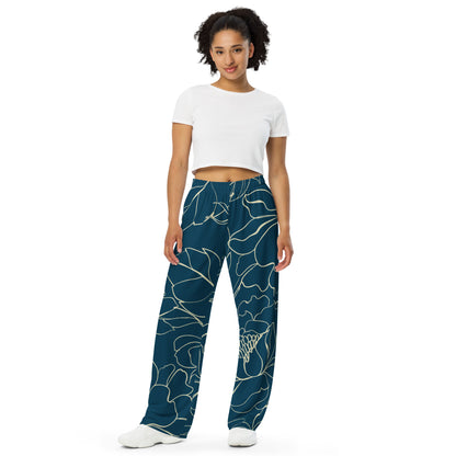Tropical Midnight All-over print unisex wide-leg pants
