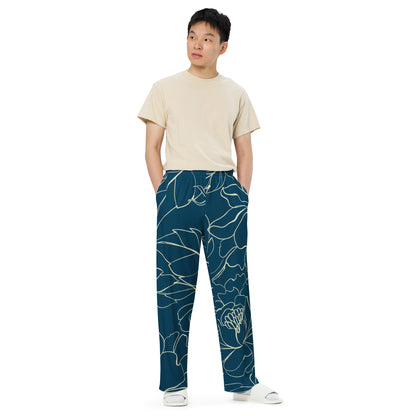 Tropical Midnight All-over print unisex wide-leg pants