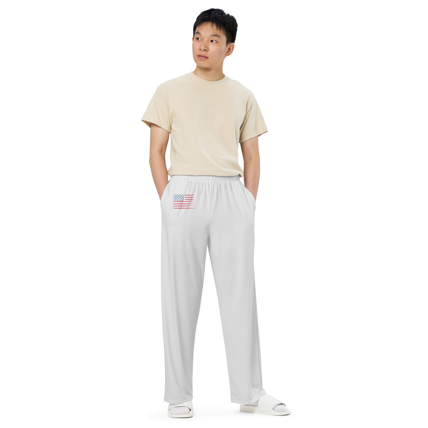 U.S.A All-over print unisex wide-leg pants