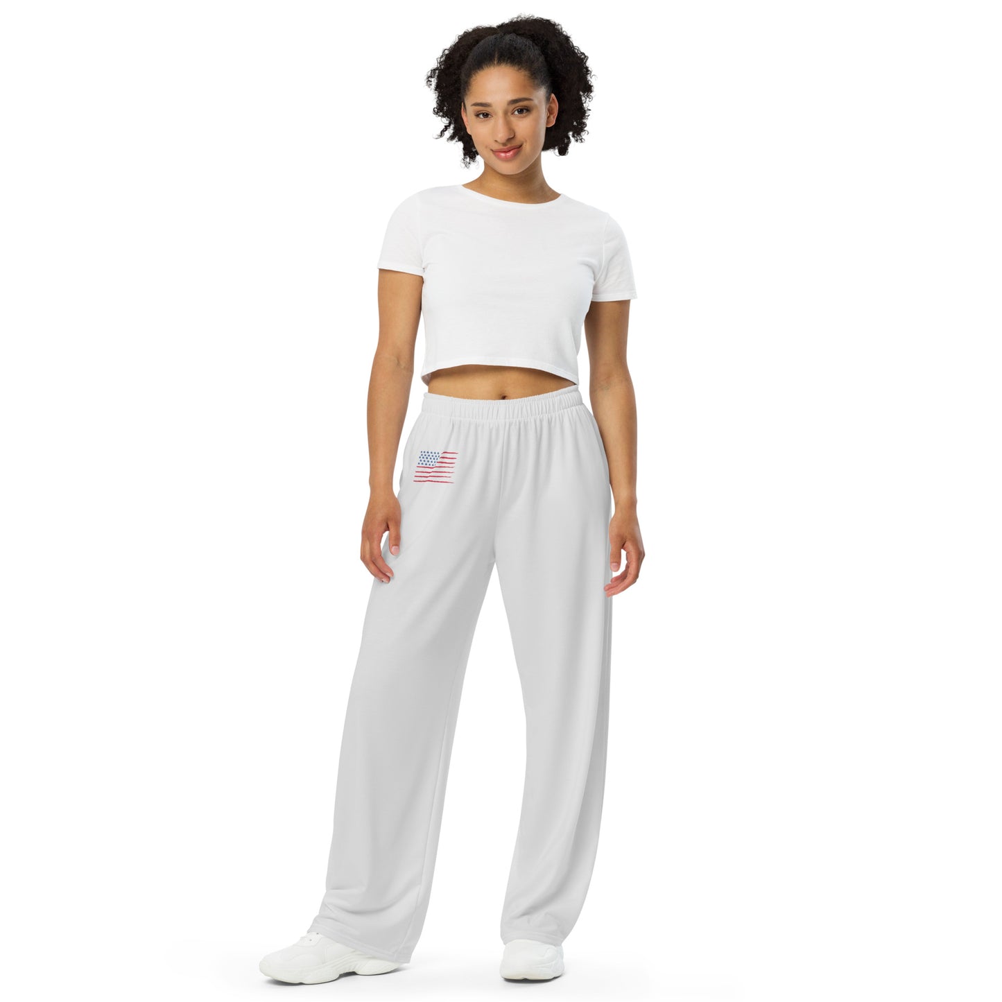 U.S.A All-over print unisex wide-leg pants