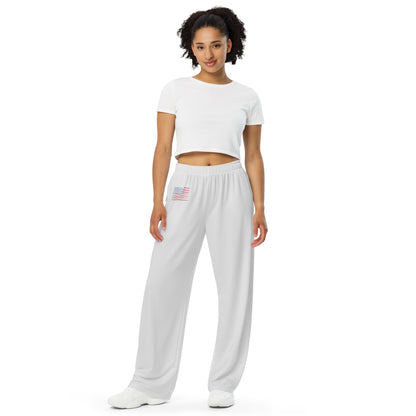 U.S.A All-over print unisex wide-leg pants