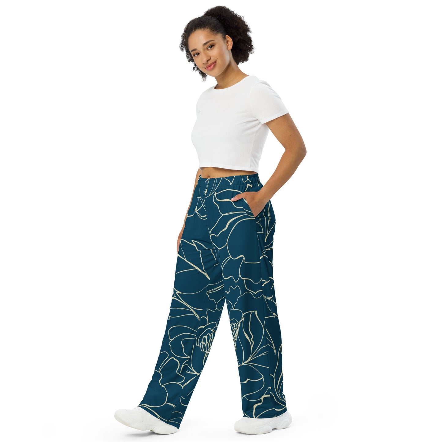Tropical Midnight All-over print unisex wide-leg pants