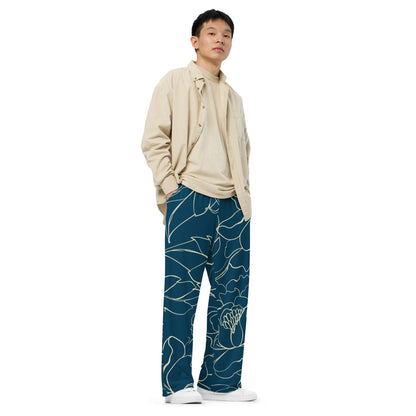Tropical Midnight All-over print unisex wide-leg pants