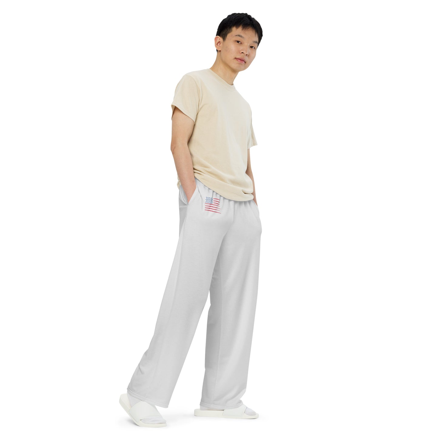U.S.A All-over print unisex wide-leg pants