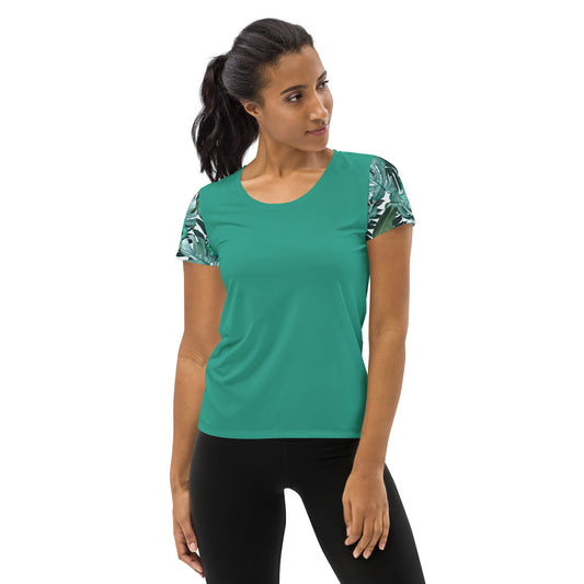 Floral All-Over Print Women's Athletic T-shirt