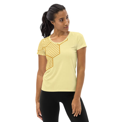 Honey-Comb All-Over Print Women's Athletic T-shirt