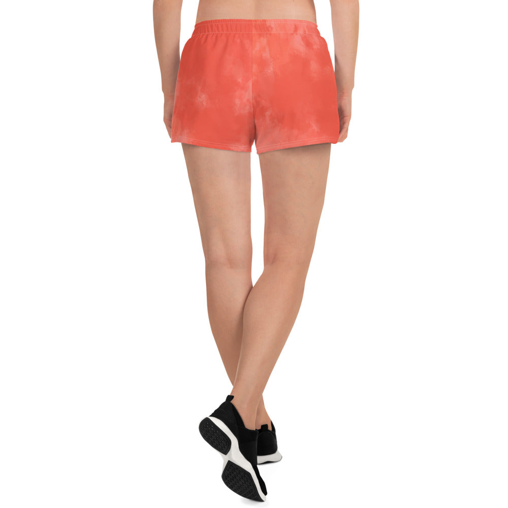 Pink-Tie-Dye Women’s Recycled Athletic Shorts