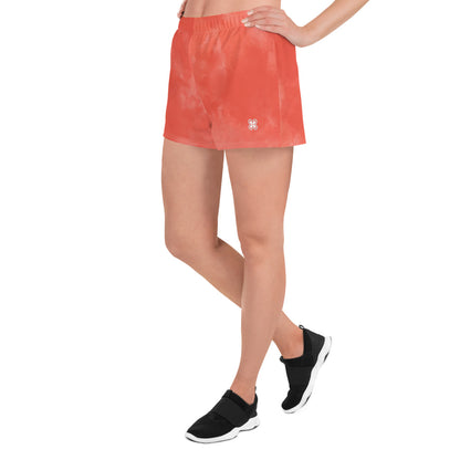 Pink-Tie-Dye Women’s Recycled Athletic Shorts
