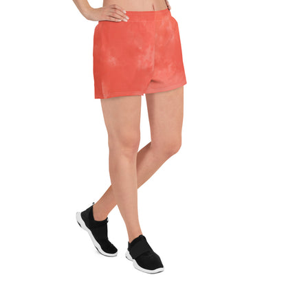 Pink-Tie-Dye Women’s Recycled Athletic Shorts