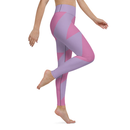 Pink-Stripped Yoga Leggings